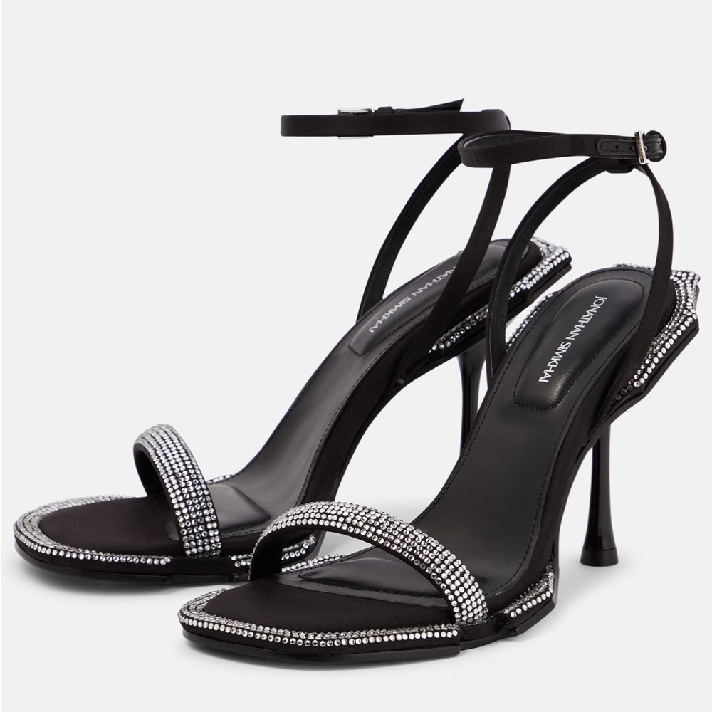 Jonathan Simkhai Crystal Satin Heels - Picture 5 of 9